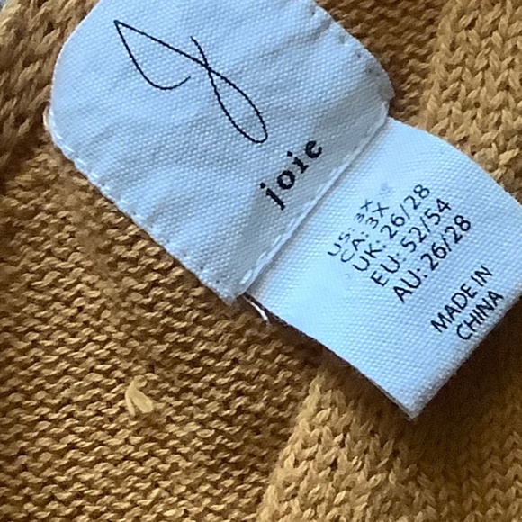 joie 3xl mustard v neck short sleeved sweater jewel tone preowned - Picture 3 of 4